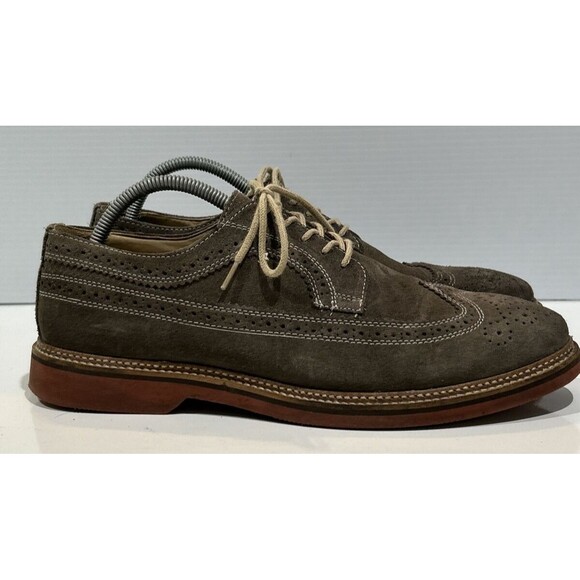 1901 Derby Shoes Oxford Men\'s 10.5 Gray Suede Wingtip Lace Up Brogues main image 10